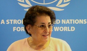 Thoraya Obaid, Under-Secretary General of the United Nations from 2000 to 2010. Obaid is from Saudi Arabia.