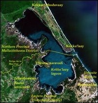 The location of Kokku'laay village and lagoon. [Satellite map courtesy: Google Earth]