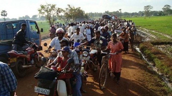 Hundreds of thousands of Tamils ended up trapped in a tiny strip of land