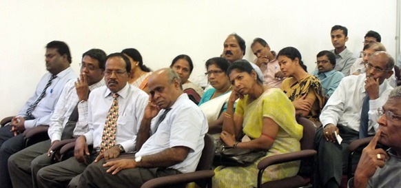 The mood of the Jaffna University academics listening to the occupying SL Commander Maj Gen Mahinda Hathurusinghe at Palaali on Friday