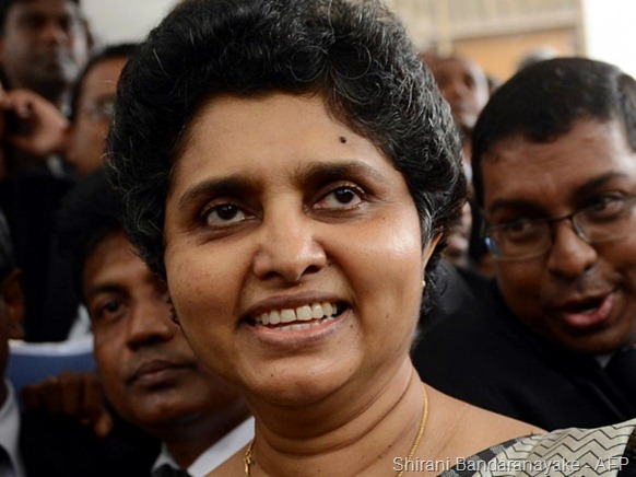 (File photo) Sri Lanka's top judge Shirani Bandaranayake - AFP 