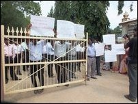 University Teachers Association (UTA) protesting Friday against the attack and harassments against the students. 