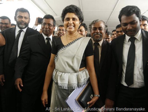 AP Sri Lanka's Chief Justice Shirani Bandaranayake. File photo 