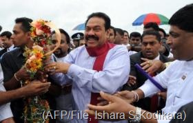 Sri Lanka President Mahinda Rajapakse at Katunayake Airport on December 3, 2010 (AFP/File, Ishara S.Kodikara)