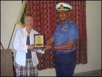 French Ambassdor with SL Commander Northern Naval Area, Rear Admiral Shirantha Udawatta