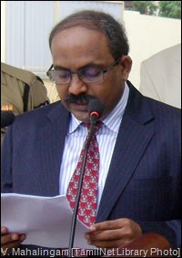 V. Mahalingam [TamilNet Library Photo]