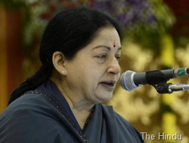 The Hindu A file picture of Tamil Nadu Chief Minister Jayalalithaa at a function in Chennai. Photo: M. Vedhan. 