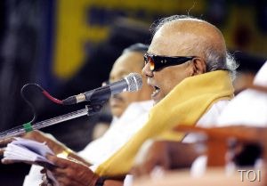DMK chief Karunanidhi has objected to a Sri Lankan minister's announcement that Lankan fishermen would rally against their Indian counterparts.