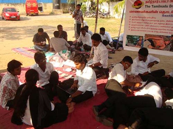 Protest at Ambedkar Law College, Chennai