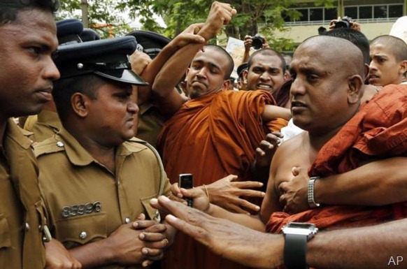 Ravana Balaya has been accused of attacking mosques, churches and Muslim shops [File: AP]