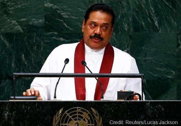 Mahinda Rajapaksa, President of the Democratic Socialist Republic of Sri Lanka, addresses the 69th United Nations General Assembly at the U.N. headquarters in New York September 24, 2014. 